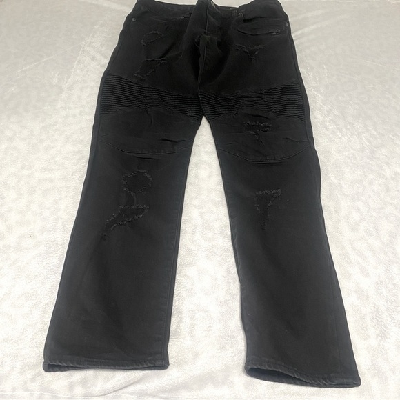 A｜X ARMANI EXCHANGE Men's Size 36 Black J27 Distressed Skinny Biker Jeans - Picture 1 of 13
